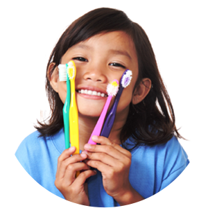 Girl with Toothbrushes